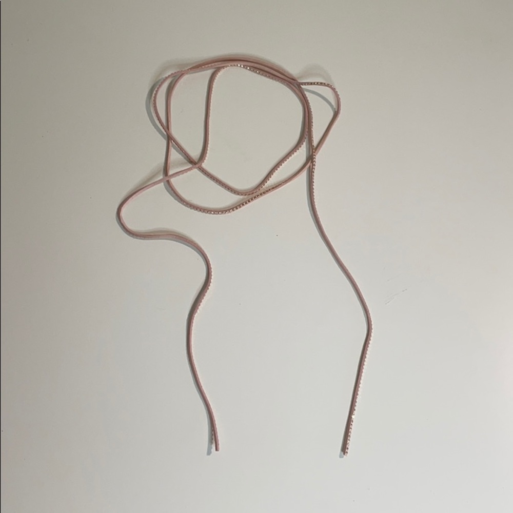Light pink string choker necklace